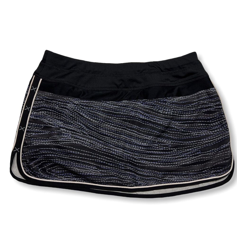 Athleta Performance Tennis Golf Skort SIZE 6 Black Gray Lined Active Skirt